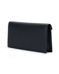 Черный кожаный клатч c бахромой от Saint Laurent