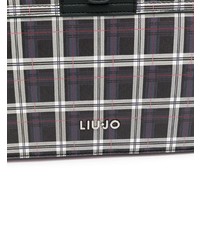 Черный кожаный клатч в клетку от Liu Jo