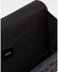 Черный кожаный клатч с вырезом от Asos