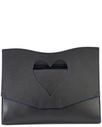 Черный кожаный клатч с вырезом от Proenza Schouler