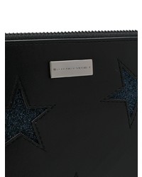 Черный кожаный клатч с вышивкой от Stella McCartney