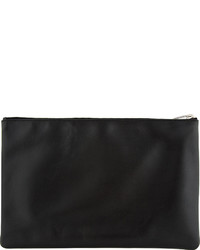 Черный кожаный клатч с леопардовым принтом от Saint Laurent