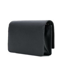 Черный кожаный клатч с принтом от Fendi