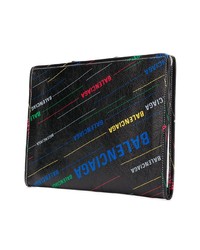 Черный кожаный клатч с принтом от Balenciaga