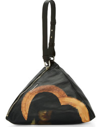 Черный кожаный клатч с принтом от Givenchy