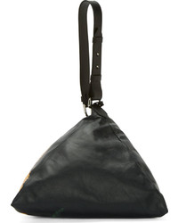 Черный кожаный клатч с принтом от Givenchy