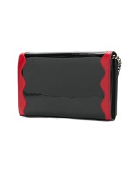 Черный кожаный клатч с принтом от Saint Laurent