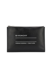 Черный кожаный клатч с принтом от Givenchy