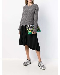 Черный кожаный клатч с принтом от Prada