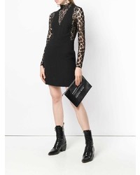 Черный кожаный клатч с принтом от Givenchy