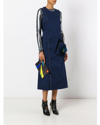 Черный кожаный клатч с принтом от Christopher Kane