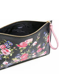 Черный кожаный клатч с принтом от Dolce & Gabbana