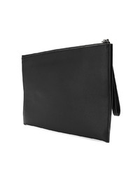 Черный кожаный клатч с украшением от Furla