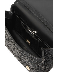 Черный кожаный клатч с украшением от Dolce & Gabbana