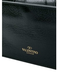 Черный кожаный клатч с украшением от Valentino