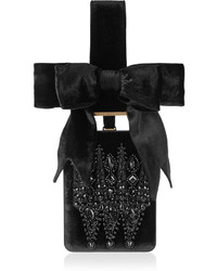 Черный кожаный клатч с украшением от Givenchy