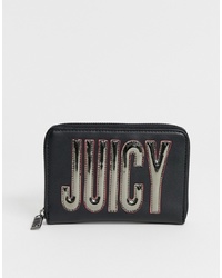 Черный кожаный клатч с украшением от Juicy Couture