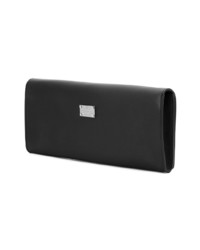 Черный кожаный клатч с украшением от Philipp Plein