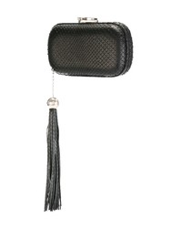 Черный кожаный клатч с украшением от Corto Moltedo