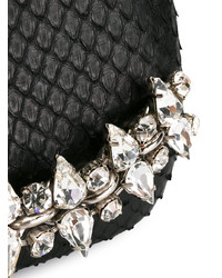 Черный кожаный клатч с украшением от Corto Moltedo