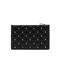 Черный кожаный клатч с шипами от Valentino