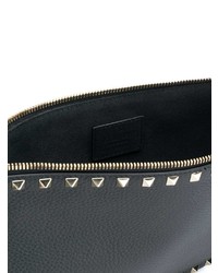 Черный кожаный клатч с шипами от Valentino