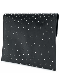 Черный кожаный клатч с шипами от Alexander McQueen