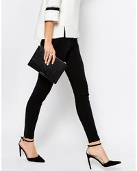 Черный кожаный клатч от Whistles