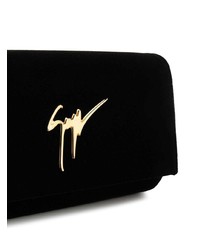 Черный кожаный клатч от Giuseppe Zanotti Design