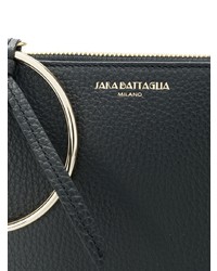 Черный кожаный клатч от Sara Battaglia