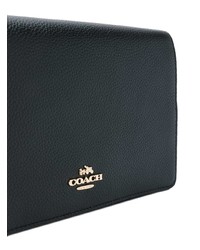 Черный кожаный клатч от Coach