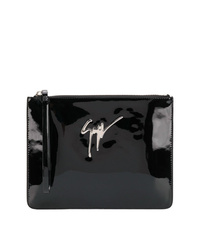 Черный кожаный клатч от Giuseppe Zanotti Design