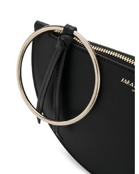 Черный кожаный клатч от Sara Battaglia