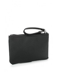 Черный кожаный клатч от Lacoste