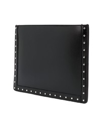 Черный кожаный клатч от Balmain