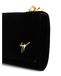 Черный кожаный клатч от Giuseppe Zanotti Design