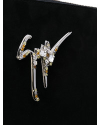 Черный кожаный клатч от Giuseppe Zanotti Design