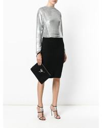 Черный кожаный клатч от Giuseppe Zanotti Design