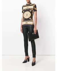 Черный кожаный клатч от Versace