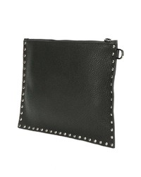 Черный кожаный клатч от Versace