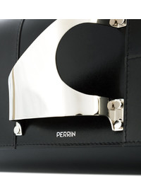 Черный кожаный клатч от Perrin Paris