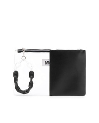 Черный кожаный клатч от MM6 MAISON MARGIELA