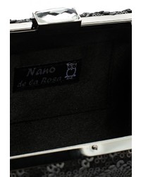 Черный кожаный клатч от Nano de la Rosa