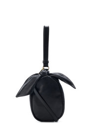 Черный кожаный клатч от Simone Rocha