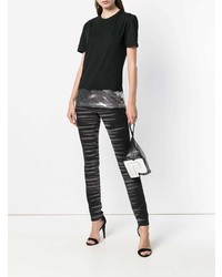 Черный кожаный клатч от Paco Rabanne