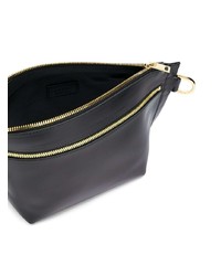 Черный кожаный клатч от Sacai