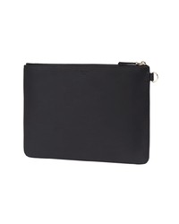 Мужской черный кожаный мужской клатч с принтом от Fendi