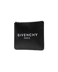 Мужской черный кожаный мужской клатч с принтом от Givenchy