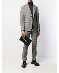 Мужской черный кожаный мужской клатч с принтом от Dolce & Gabbana