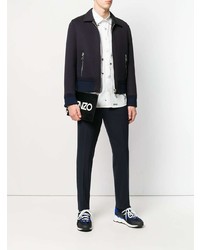 Мужской черный кожаный мужской клатч с принтом от Kenzo